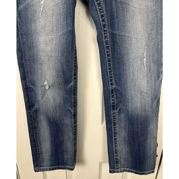 Miss Me Boyfriend Distressed Womens Dark Wash Jeans JPB5014‎ Size 26 - Picture 5 of 12
